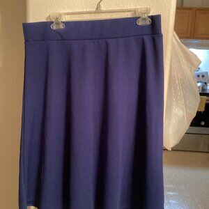 J.M. Fleurette - Blue Knee Length Skirt - Size XL